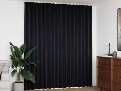 vidaXL pimendav kardin konksudega, must, 290 x 245 cm