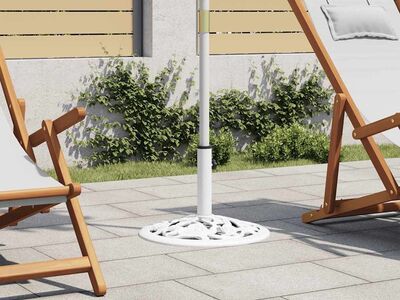vidaXL päikesevarju alus, valge, 12 kg, 48 cm, malm
