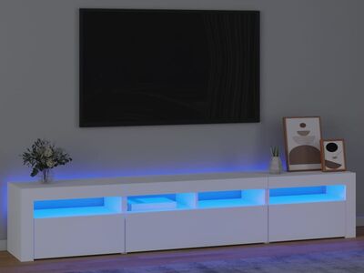 vidaXL telerialus LED-tuledega, valge, 210x35x40 cm