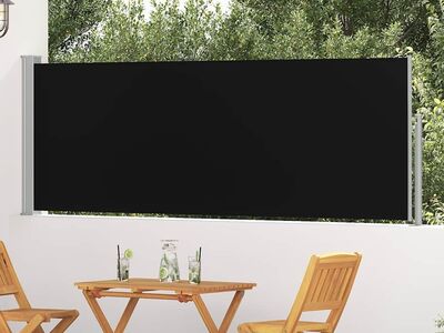 vidaXL lahtitõmmatav terrassi külgsein, 100 x 314 cm, must