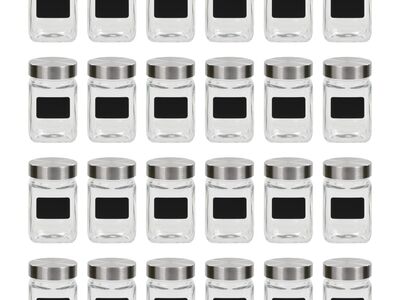 vidaXL säilituspurgid kleepsuga, 24 tk, 300 ml
