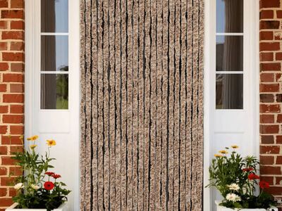 vidaXL putukakardin, beež ja tumepruun, 90 x 220 cm, šenill