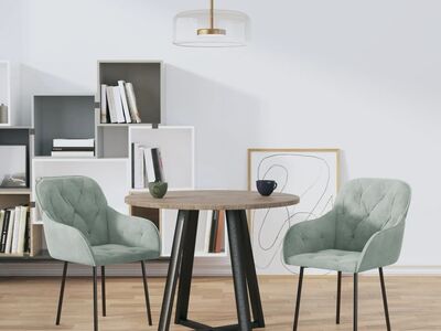 vidaXL söögitoolid 2 tk, helehall, samet