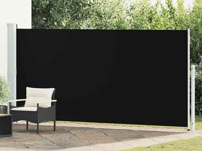 vidaXL lahtitõmmatav terrassi külgsein, 180 x 500 cm, must