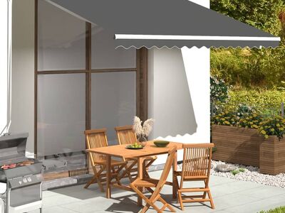 vidaXL varikatuse asenduskangas, antratsiithall, 380x345 cm, polüester