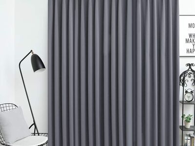 vidaXL pimendav kardin konksudega, hall, 290 x 245 cm
