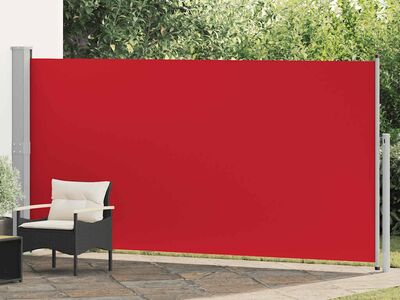 vidaXL lahtitõmmatav külgsein, 160 x 500 cm, punane