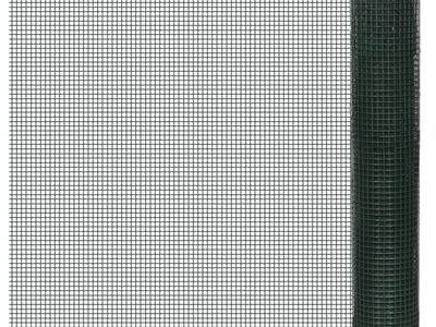 vidaXL kanade traataed, PVC-kattega tsingitud teras, 25x1 m, roheline