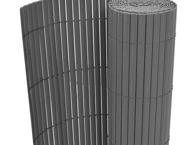 vidaXL kahepoolne piirdeaed, PVC 90 x 300 cm, hall