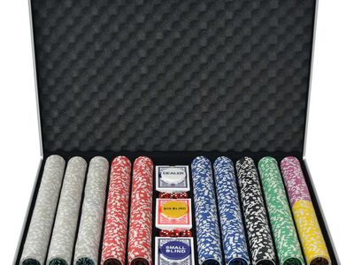 vidaXL 1000 laseržetooniga pokkerikomplekt alumiiniumkohvris