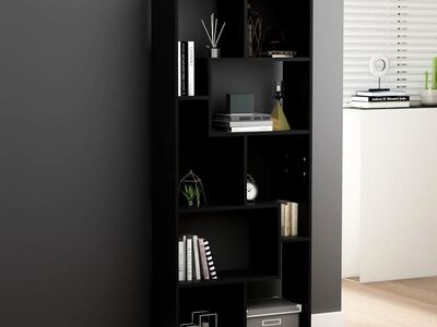 vidaXL raamaturiiul must 67 x 24 x 161 cm puitlaastplaat