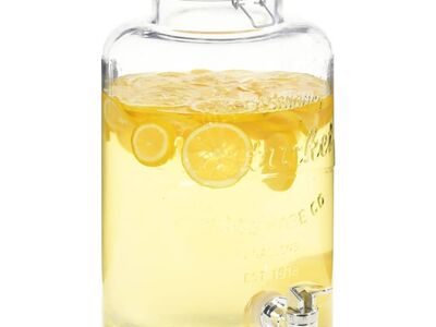 vidaXL veekann XXL, kraaniga, läbipaistev, 8 l, klaas