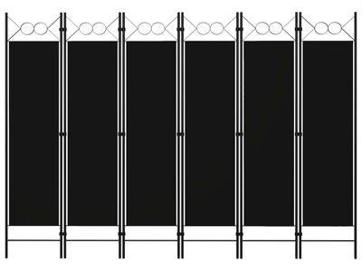 vidaXL 6 paneeliga ruumijagaja, must, 240 x 180 cm
