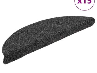 vidaXL isekleepuvad trepimatid, 15 tk, 56 x 17 x 3 cm, antratsiithall, poolringikujuline