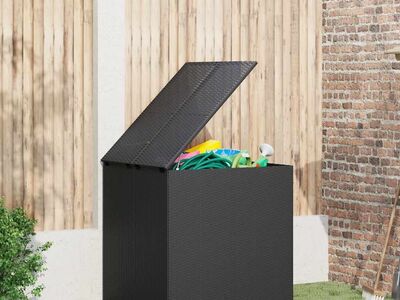 vidaXL aia hoiukast, PE rotang, 100x97,5x104 cm, must
