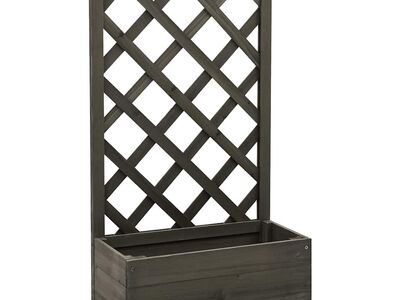 vidaXL võrega taimekast, hall, 50 x 25 x 90 cm, nulupuit