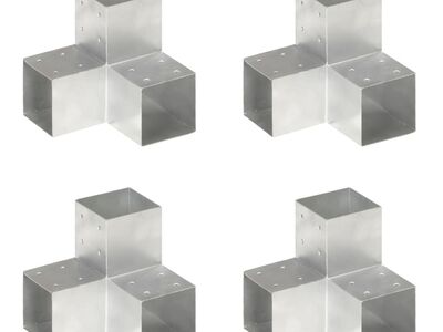 vidaXL postiühendused, 4 tk Y-kujuline, tsingitud metall, 101 x 101 mm