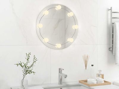 vidaXL seinapeegel LED-tuledega, ümar, klaas