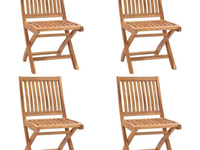vidaXL kokkupandavad aiatoolid, 4 tk, tiikpuu