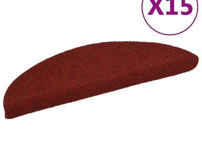 vidaXL isekleepuvad trepimatid, 15 tk, 56 x 17 x 3 cm, bordoopunased, poolringikujulised