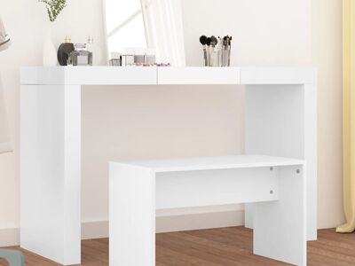vidaXL kosmeetikapink, valge, 70 x 35 x 45 cm, tehispuit