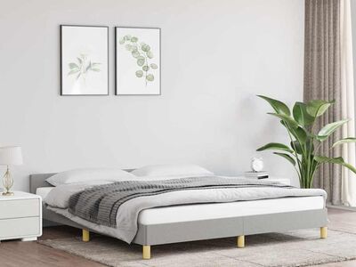 vidaXL voodiraam ilma madratsita, helehall, 180x200 cm, kangas