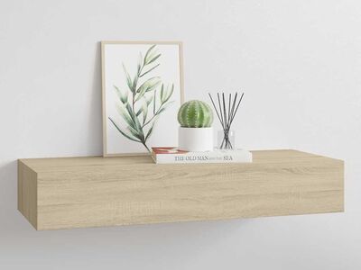 vidaXL sahtliga seinariiul, tamm, 60 x 23,5 x 10 cm, MDF