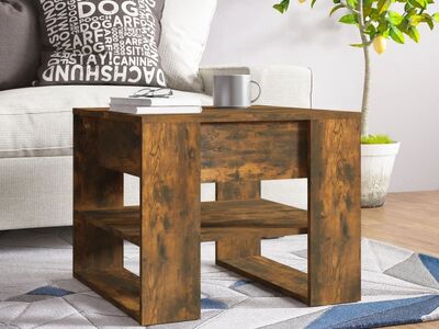 vidaXL kohvilaud, suitsutatud tamm, 55,5 x 55 x 45 cm, tehispuit