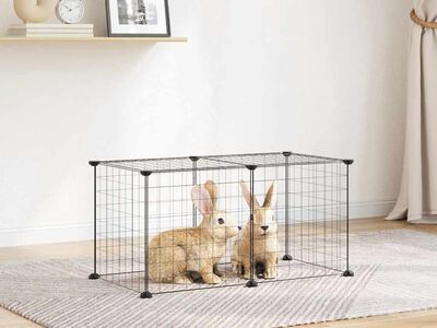 vidaXL 8-paneeliga lemmiklooma aedik, must, 70x35x35 cm, teras