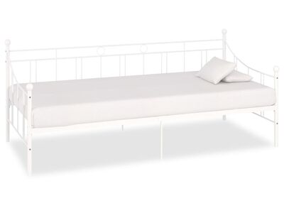 vidaXL päevavoodi, valge, metall, 90 x 200 cm