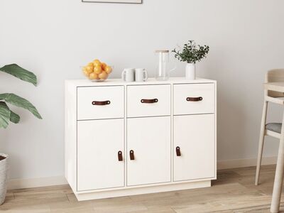 vidaXL puhvetkapp, valge, 100x40x75cm, täismännipuit