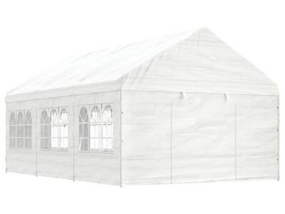 vidaXL katusega varjualune, valge, 6,69 x 4,08 x 3,22 m, polüetüleen