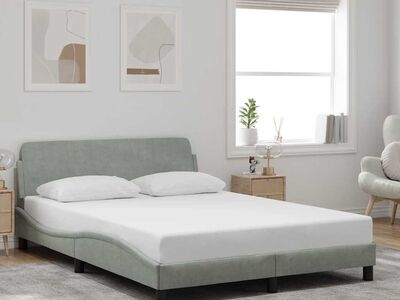 vidaXL voodiraam Dover, helehall, 120x200 cm, samet