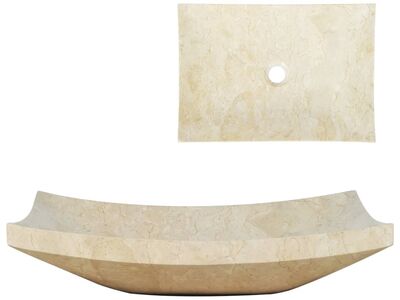 vidaXL valamu 50 x 35 x 12 cm, marmor, kreemjas