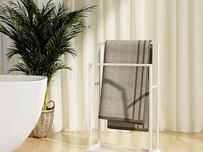 vidaXL eraldiseisev rätikurest, valge, 48 x 24 x 78,5 cm, raud