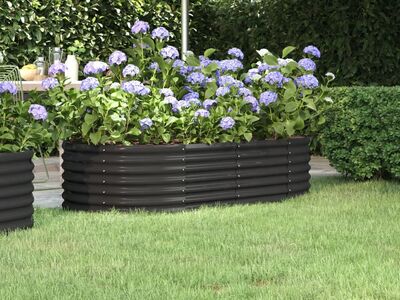vidaXL aia taimelava, galvaniseeritud teras, 152x80x36 cm, antratsiit