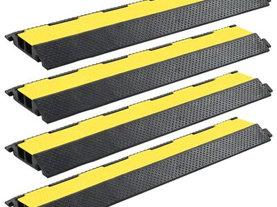 vidaXL kaablikaitse 4 tk 2 kanaliga, kummist, 101,5 cm