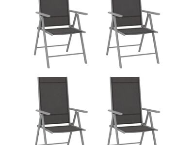 vidaXL kokkupandavad aiatoolid 4 tk, tekstileen, must