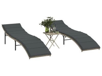 vidaXL lamamistoolid 2 tk, lauaga, helehall, polürotang