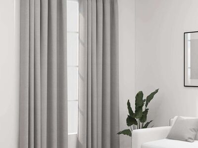 vidaXL pimendavad kardinad konksudega, 2 tk hall 140 x 225 cm