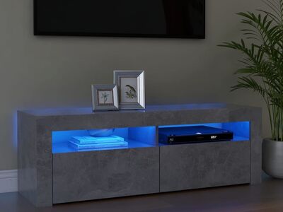 vidaXL telerialus LED-tuledega, betoonhall, 120 x 35 x 40 cm