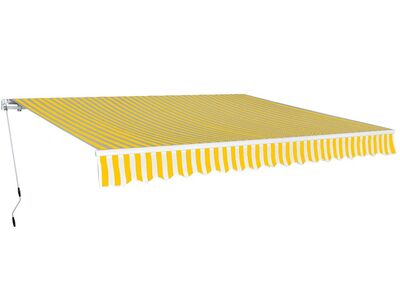 vidaXL kokkupandav varikatus, käsitsi kasutatav, 400 cm kollane/valge