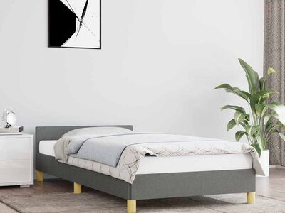 vidaXL voodiraam ilma madratsita, tumehall, 90x200 cm, kangas