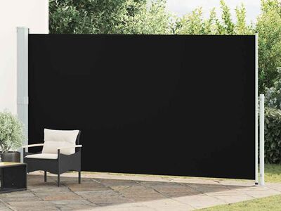 vidaXL lahtitõmmatav terrassi külgsein, 200 x 500 cm, must