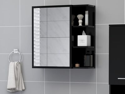 vidaXL vannitoa peeglikapp must 62,5x20,5x64 cm tehispuit