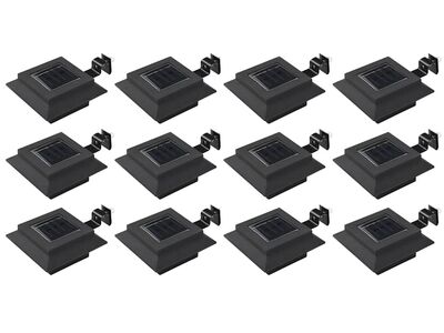 vidaXL päikesepatareiga aiavalgustid 12 tk LED kandiline 12 cm must