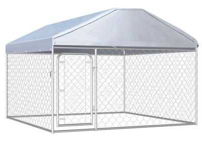 vidaXL katusega koeraaed 200 x 200 x 135 cm