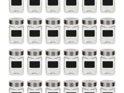 vidaXL säilituspurgid kleepsuga, 24 tk, 300 ml