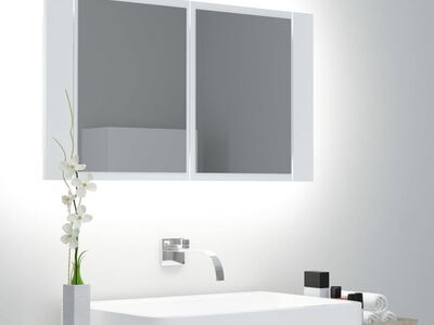 vidaXL LED-peeglikapp valge 80x12x45 cm, akrüül