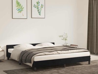 vidaXL voodiraam ilma madratsita, must, 180x200 cm, samet